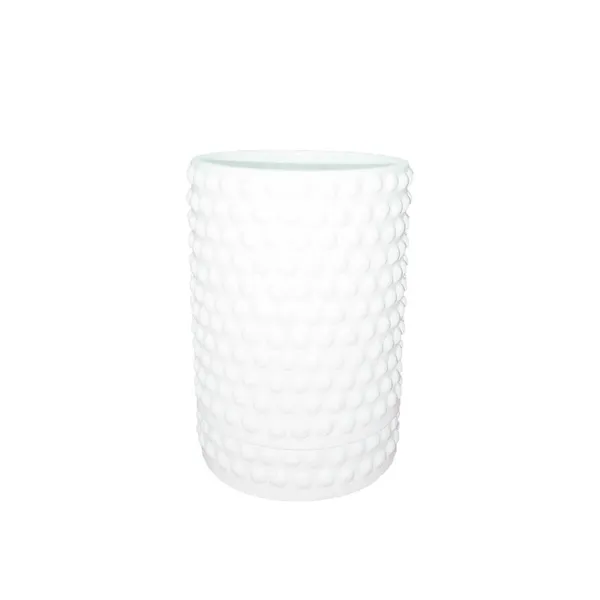 Bubble_Big_White_With_Tray_Bubble_Big_White_Ceramic_Pots_For_Indoor_Plants,Planters,Flower,Gamla,Outdoor,Balcony,Home,Garden,Decor(Pot-H-15_X_D-13_Cm,Plate-H-3Xd-13Cm)