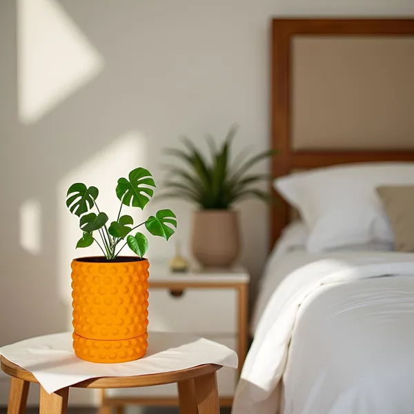 Bubble_Small_Lily_With_Tray_Bubble_Small_Lily_Ceramic_Pots_For_Indoor_Plants,Planters,Flower,Gamla,Outdoor,Balcony(Pot-H-10.5_X_D-10.5_Cm,Plate-H-3Xd-10.5Cm)