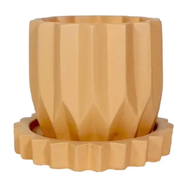 Montra_Ginger_With_Tray_Celty_Ginger_Ceramic_Pots_For_Indoor_Plants,Planters,Flower,Gamla,Outdoor,Balcony,Home,Garden,Decor(Pot-H-10.5_X_D-12.5_Cm,Plate-H-2.5Xd-14.5Cm)