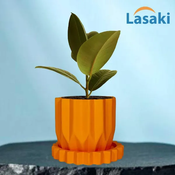 Montra_Lily_With_Tray_Celty_Lily_Ceramic_Pots_For_Indoor_Plants,Planters,Flower,Gamla,Outdoor,Balcony,Home,Garden,Decor(Pot-H-10.5_X_D-12.5_Cm,Plate-H-2.5Xd-14.5Cm)