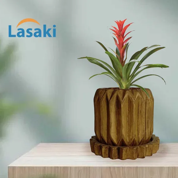 Kavira_Antique_With_Tray_Celty_Antique_Ceramic_Pots_For_Indoor_Plants,Planters,Flower,Gamla,Outdoor,Balcony,Home,Garden,Decor(Pot-H-11_X_D-12_Cm,Plate-H-2.5Xd-14.5Cm)