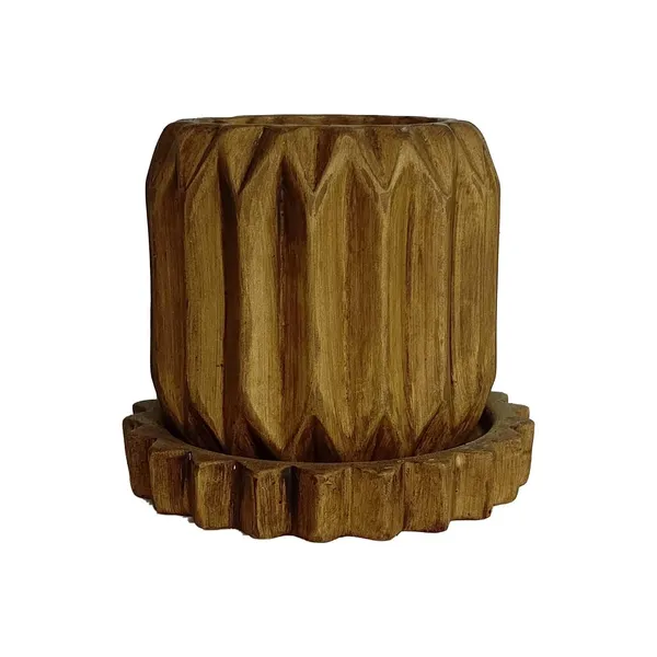 Kavira_Antique_With_Tray_Celty_Antique_Ceramic_Pots_For_Indoor_Plants,Planters,Flower,Gamla,Outdoor,Balcony,Home,Garden,Decor(Pot-H-11_X_D-12_Cm,Plate-H-2.5Xd-14.5Cm)