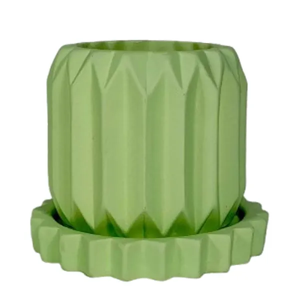 Kavira_Mint_With_Tray_Celty_Mint_Ceramic_Pots_For_Indoor_Plants,Planters,Flower,Gamla,Outdoor,Balcony,Home,Garden,Decor(Pot-H-11_X_D-12_Cm,Plate-H-2.5Xd-14.5Cm)