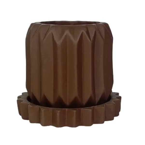 Kavira_Truffle_With_Tray_Celty_Truffle_Ceramic_Pots_For_Indoor_Plants,Planters,Flower,Gamla,Outdoor,Balcony,Home,Garden,Decor(Pot-H-11_X_D-12_Cm,Plate-H-2.5Xd-14.5Cm)
