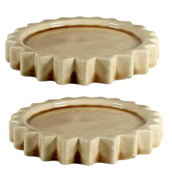 Celty_Tray_Brown__Set_Of_2_|_Round_Ceramic_(Plates/Saucers)_For_Pots,_Planters,_Flowers,_Succulents_|_Decorative_Garden_Accessories_|_(H_-_2.5_X_D_-_14.5_Cm)