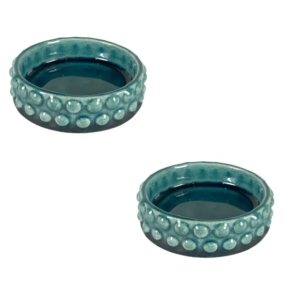 Bubble_Small_Tray_Blue_0_Set_Of_2_|_Round_Ceramic_(Plates/Saucers)_For_Pots,_Planters,_Flowers,_Succulents_|_Decorative_Garden_Accessories_|_(H_-_3_X_D_-_10.5_Cm)