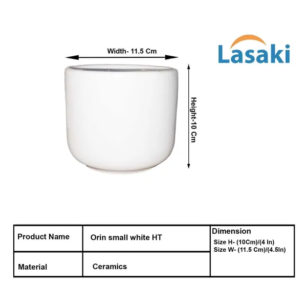 Orin_4.5D_White_Ht_Ceramic_Pots_For_Indoor_Plants,_Planters,Gamla,Outdoor,Balcony,Home,Round,Garden,_Office_Decor,Succulent(H_-_10_X_D_-_11_Cm)