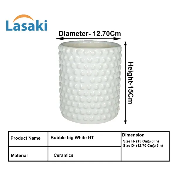 Bubble_Big_White_Ht_Ceramic_Pots_For_Indoor_Plants,_Planters,Gamla,Outdoor,Balcony,Home,Round,Garden,_Office_Decor,Succulent(H_-_15_X_D_-_13_Cm)
