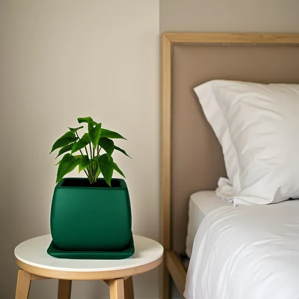 Nebi_Deep_Jungle_With_Plate_Deep_Jungle_Ceramic_Pots_For_Indoor_Plants,Planters,Flower,Gamla,Outdoor(Pot-D-9.5_X_H-8.5Cm,Plate-L-10_Xh-1.5_Cm)