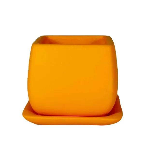 Nebi_Lily_With_Plate_Lily_Ceramic_Pots_For_Indoor_Plants,Planters,Flower,Gamla,Outdoor(Pot-D-9.5_X_H-8.5Cm,Plate-L-10_Xh-1.5_Cm)