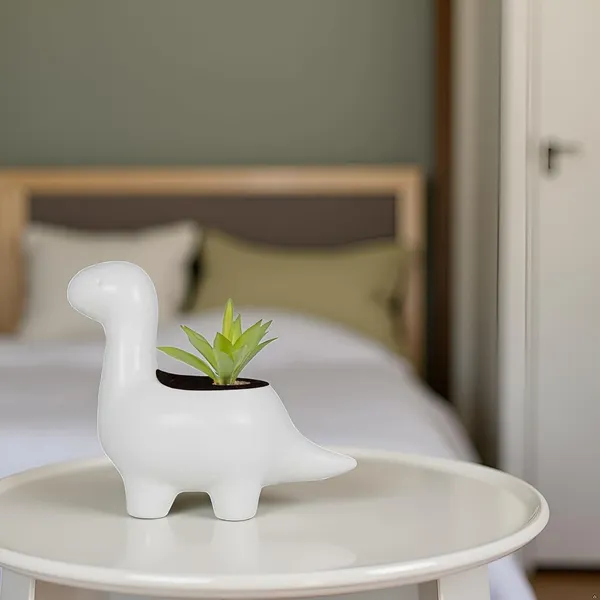 Dino_White_Ceramic_Pots_For_Indoor_Plants,_Planters,Gamla,Outdoor,Balcony,Home,Round,Garden,_Office_Decor,Succulent(L_-_14.5_X_W_-_7_X_H_-_12.5_Cm)