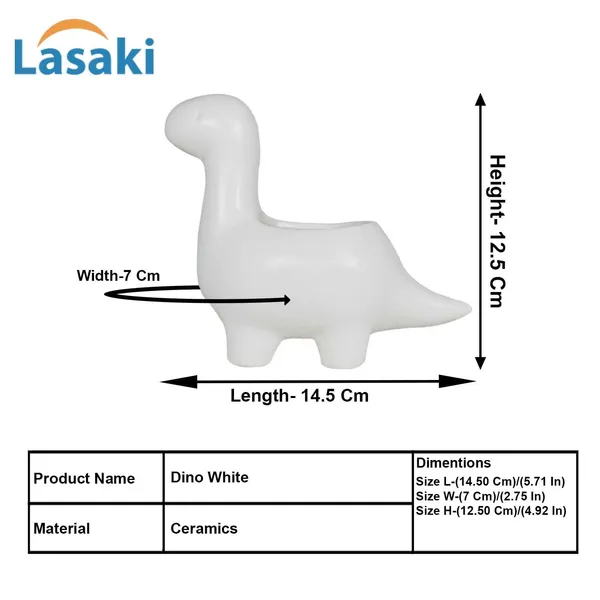 Dino_White_Ceramic_Pots_For_Indoor_Plants,_Planters,Gamla,Outdoor,Balcony,Home,Round,Garden,_Office_Decor,Succulent(L_-_14.5_X_W_-_7_X_H_-_12.5_Cm)