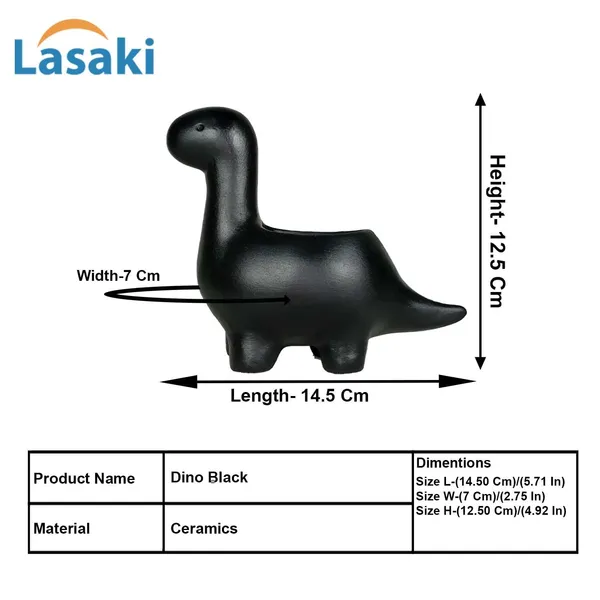 Dino_Black_Ceramic_Pots_For_Indoor_Plants,_Planters,Gamla,Outdoor,Balcony,Home,Round,Garden,_Office_Decor,Succulent(L_-_14.5_X_W_-_7_X_H_-_12.5_Cm)