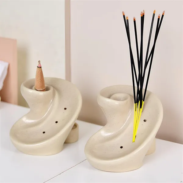Ocean_Curl_Brown__Set_Of_2_Ceramic_Figurine_Showpiece_Artifact_Abstract_Animal_Statue_For_Indoor,_Home,_Office_Decor,(L_-_8_X_W_-_8_X_H_-_6_Cm)