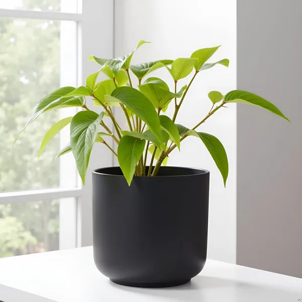 Orin_6D_Black_Ceramic_Pots_For_Indoor_Plants,_Planters,Gamla,Outdoor,Balcony,Home,Round,Garden,_Office_Decor,Succulent(H_-_13.5_X_D_-_15.5_Cm)