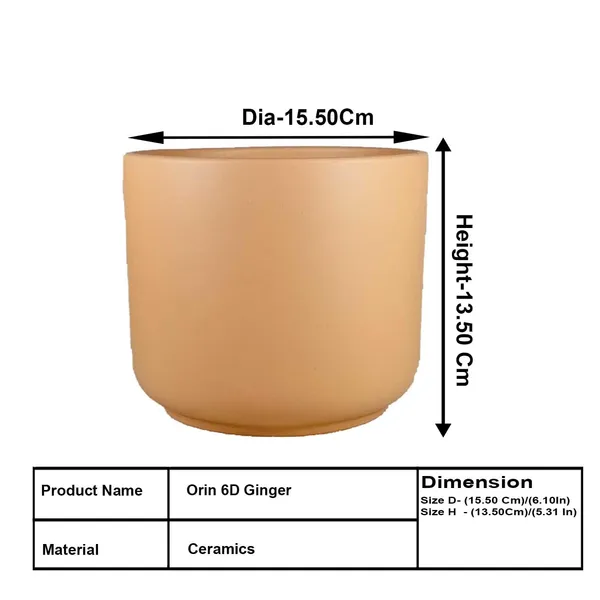 Orin_6D_Ginger_Ceramic_Pots_For_Indoor_Plants,_Planters,Gamla,Outdoor,Balcony,Home,Round,Garden,_Office_Decor,Succulent(H_-_13.5_X_D_-_15.5_Cm)