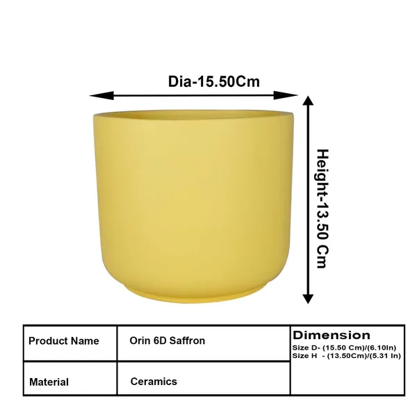 Orin_6D_Saffron_Ceramic_Pots_For_Indoor_Plants,_Planters,Gamla,Outdoor,Balcony,Home,Round,Garden,_Office_Decor,Succulent(H_-_13.5_X_D_-_15.5_Cm)