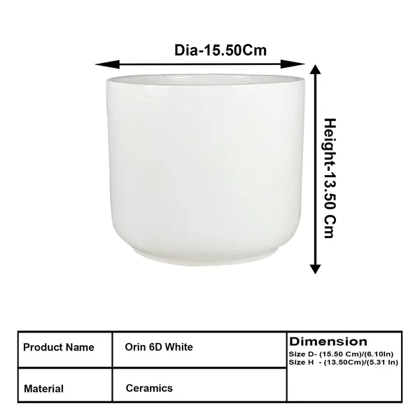 Orin_6D_White_Ceramic_Pots_For_Indoor_Plants,_Planters,Gamla,Outdoor,Balcony,Home,Round,Garden,_Office_Decor,Succulent(H_-_13.5_X_D_-_15.5_Cm)