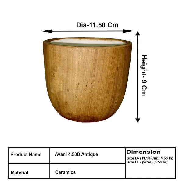 Avani_4.5D_Antique_Ceramic_Pots_For_Indoor_Plants,_Planters,Gamla,Outdoor,Balcony,Home,Round,Garden,_Office_Decor,Succulent(H_-_9_X_D_-_11.5_Cm)