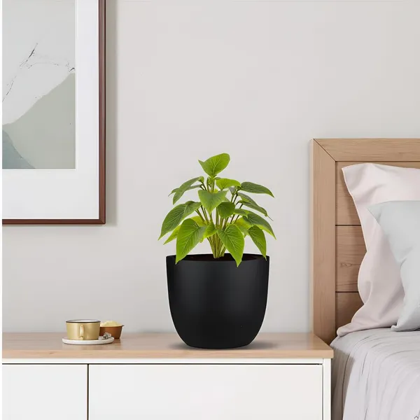 Avani_4.5D_Black_Ceramic_Pots_For_Indoor_Plants,_Planters,Gamla,Outdoor,Balcony,Home,Round,Garden,_Office_Decor,Succulent(H_-_9_X_D_-_11.5_Cm)
