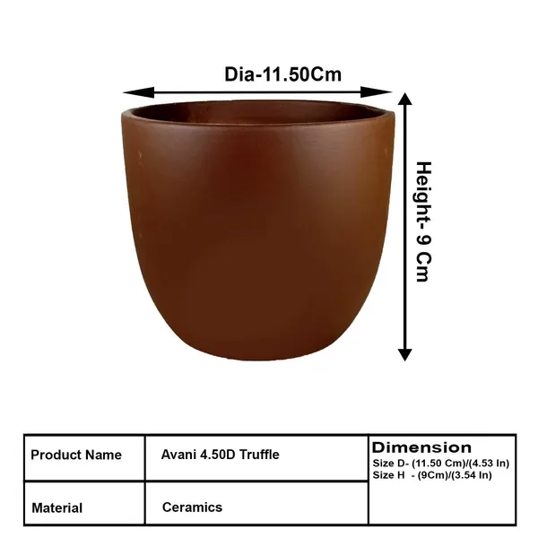 Avani_4.5D_Truffle_Ceramic_Pots_For_Indoor_Plants,_Planters,Gamla,Outdoor,Balcony,Home,Round,Garden,_Office_Decor,Succulent(H_-_9_X_D_-_11.5_Cm)
