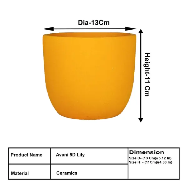 Avani_5D_Lily_Ceramic_Pots_For_Indoor_Plants,_Planters,Gamla,Outdoor,Balcony,Home,Round,Garden,_Office_Decor,Succulent(H_-_11_X_D_-_13_Cm)