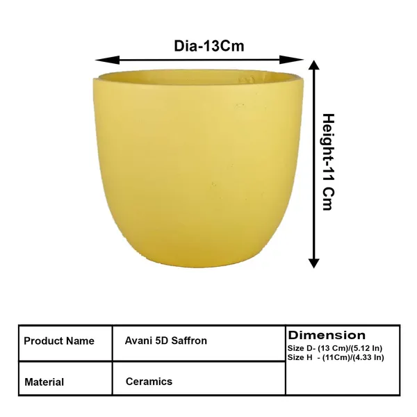 Avani_5D_Saffron_Ceramic_Pots_For_Indoor_Plants,_Planters,Gamla,Outdoor,Balcony,Home,Round,Garden,_Office_Decor,Succulent(H_-_11_X_D_-_13_Cm)