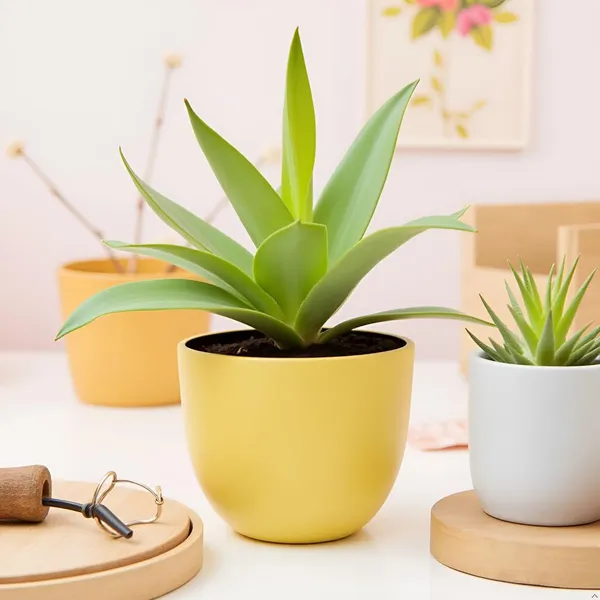 Avani_5D_Saffron_Ceramic_Pots_For_Indoor_Plants,_Planters,Gamla,Outdoor,Balcony,Home,Round,Garden,_Office_Decor,Succulent(H_-_11_X_D_-_13_Cm)