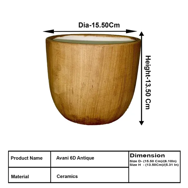 Avani_6D_Antique_Ceramic_Pots_For_Indoor_Plants,_Planters,Gamla,Outdoor,Balcony,Home,Round,Garden,_Office_Decor,Succulent(H_-_13_X_D_-_15.5_Cm)