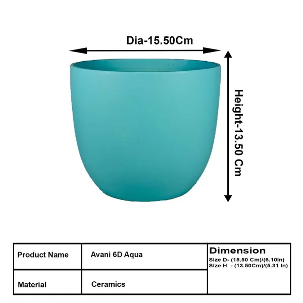 Avani_6D_Aqua_Ceramic_Pots_For_Indoor_Plants,_Planters,Gamla,Outdoor,Balcony,Home,Round,Garden,_Office_Decor,Succulent(H_-_13_X_D_-_15.5_Cm)