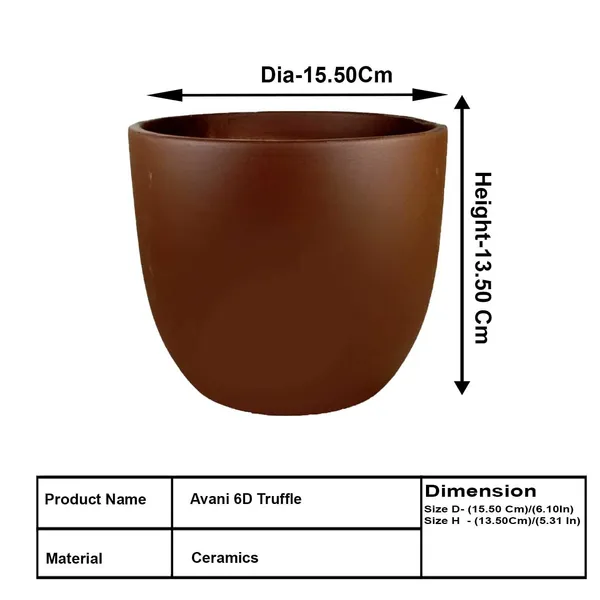 Avani_6D_Truffle_Ceramic_Pots_For_Indoor_Plants,_Planters,Gamla,Outdoor,Balcony,Home,Round,Garden,_Office_Decor,Succulent(H_-_13_X_D_-_15.5_Cm)