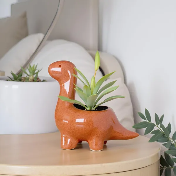 Dino_Terracotta_6_Ceramic_Pots_For_Indoor_Plants,_Planters,Gamla,Outdoor,Balcony,Home,Round,Garden,_Office_Decor,Succulent(L_-_14.5_X_W_-_7_X_H_-_12.5_Cm)
