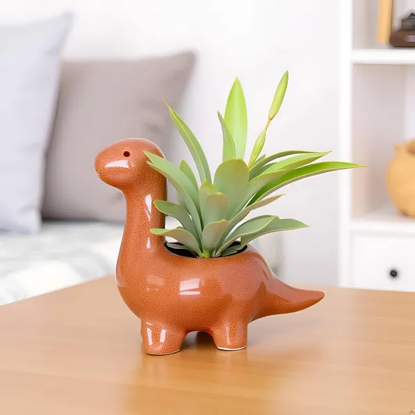 Dino_Terracotta_6_Ceramic_Pots_For_Indoor_Plants,_Planters,Gamla,Outdoor,Balcony,Home,Round,Garden,_Office_Decor,Succulent(L_-_14.5_X_W_-_7_X_H_-_12.5_Cm)
