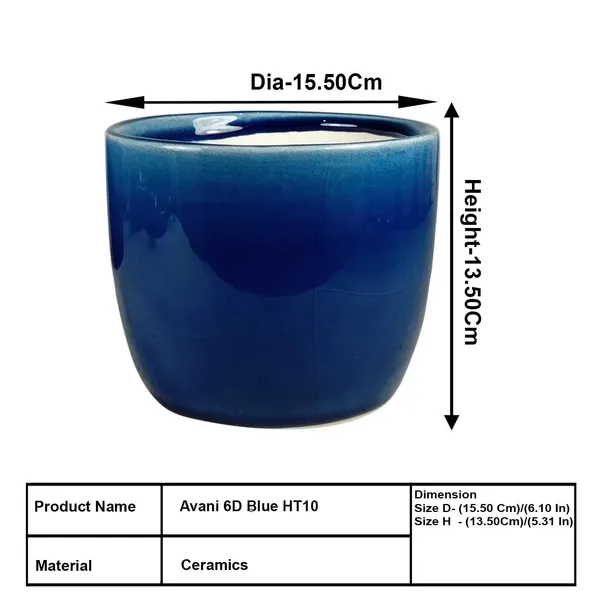 Avani_6D_Blue_0_Ceramic_Pots_For_Indoor_Plants,_Planters,Gamla,Outdoor,Balcony,Home,Round,Garden,_Office_Decor,Succulent(H_-_13_X_D_-_15.5_Cm)