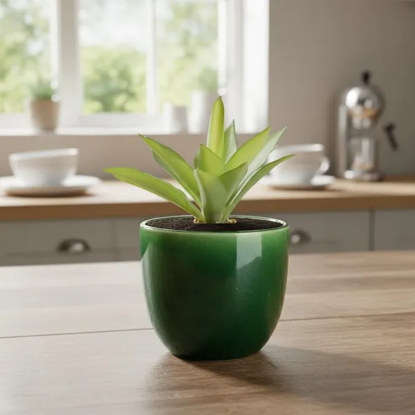 Avani_4.5D_Green_Ht5_Ceramic_Pots_For_Indoor_Plants,_Planters,Gamla,Outdoor,Balcony,Home,Round,Garden,_Office_Decor,Succulent(H_-_9_X_D_-_11.5_Cm)