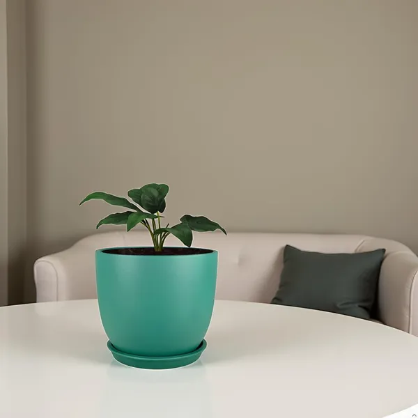 Avani_5D_Deep_Jungle_With_Plate_R4_Deep_Jungle_Ceramic_Pots_For_Indoor_Plants,Planters,Flower,Gamla,Outdoor(Pot-D-13_X_H-11Cm,Plate-D-13_Xh-2_Cm)