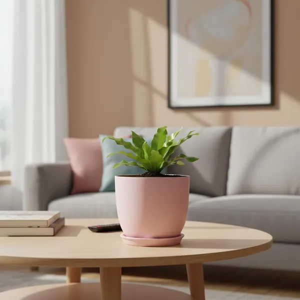 Avani_5D_Pink_With_Plate_R4_Pink_Ceramic_Pots_For_Indoor_Plants,Planters,Flower,Gamla,Outdoor(Pot-D-13_X_H-11Cm,Plate-D-13_Xh-2_Cm)