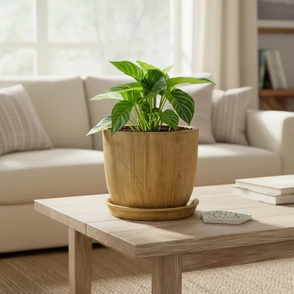 Avani_6D_Antique_With_Plate_R4_Antique_Ceramic_Pots_For_Indoor_Plants,Planters,Flower,Gamla,Outdoor(Pot-D-15.5_X_H-13Cm,Plate-D-13_Xh-2_Cm)