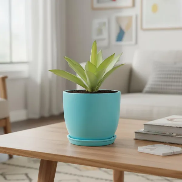 Avani_6D_Aqua_With_Plate_R4_Aqua_Ceramic_Pots_For_Indoor_Plants,Planters,Flower,Gamla,Outdoor(Pot-D-15.5_X_H-13Cm,Plate-D-13_Xh-2_Cm)
