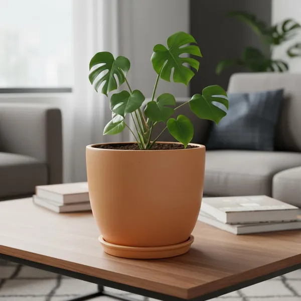 Avani_6D_Ginger_With_Plate_R4_Ginger_Ceramic_Pots_For_Indoor_Plants,Planters,Flower,Gamla,Outdoor(Pot-D-15.5_X_H-13Cm,Plate-D-13_Xh-2_Cm)