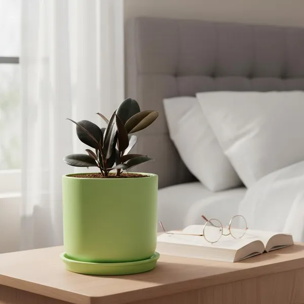 Orin_6D_Mint_With_Plate_R5_Mint_Ceramic_Pots_For_Indoor_Plants,Planters,Flower,Gamla,Outdoor(Pot-D-15.5_X_H-13.5Cm,Plate-D-15_Xh-2_Cm)