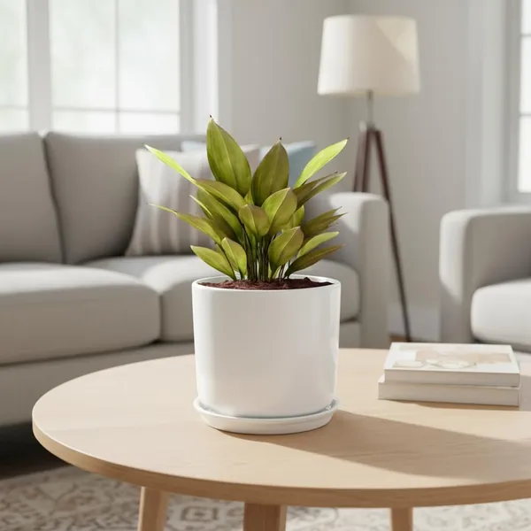 Orin_6D_White_With_Plate_R5_White_Ceramic_Pots_For_Indoor_Plants,Planters,Flower,Gamla,Outdoor(Pot-D-15.5_X_H-13.5Cm,Plate-D-15_Xh-2_Cm)