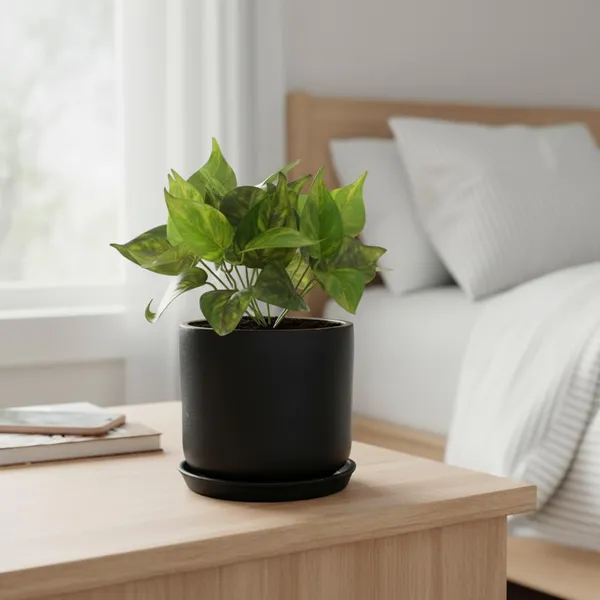 Orin_6D_Black_Gold_With_Plate_R5_Black_Ceramic_Pots_For_Indoor_Plants,Planters,Flower,Gamla,Outdoor(Pot-D-15.5_X_H-13.5Cm,Plate-D-15_Xh-2_Cm)
