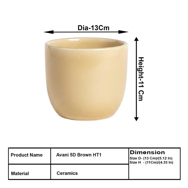 Avani_5D_Brown__Ceramic_Pots_For_Indoor_Plants,_Planters,Gamla,Outdoor,Balcony,Home,Round,Garden,_Office_Decor,Succulent(H_-_11_X_D_-_13_Cm)