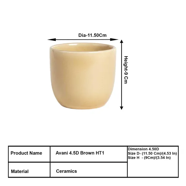 Avani_4.5D_Brown__Ceramic_Pots_For_Indoor_Plants,_Planters,Gamla,Outdoor,Balcony,Home,Round,Garden,_Office_Decor,Succulent(H_-_9_X_D_-_11.5_Cm)