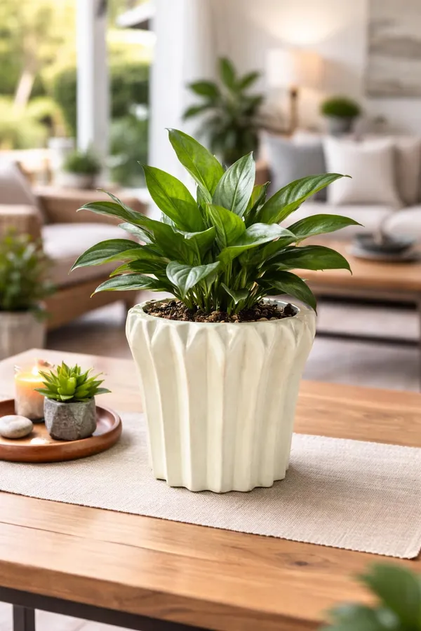 Lasaki_Flory_ivory_HT25_Ceramic_Pots_for_Indoor_Plants,_Planters,gamla,Outdoor,Balcony,Home,Round,Garden,_Office_Decor,Succulent(H_-_14_X_D_-_15_cm)(Plants_not_included)