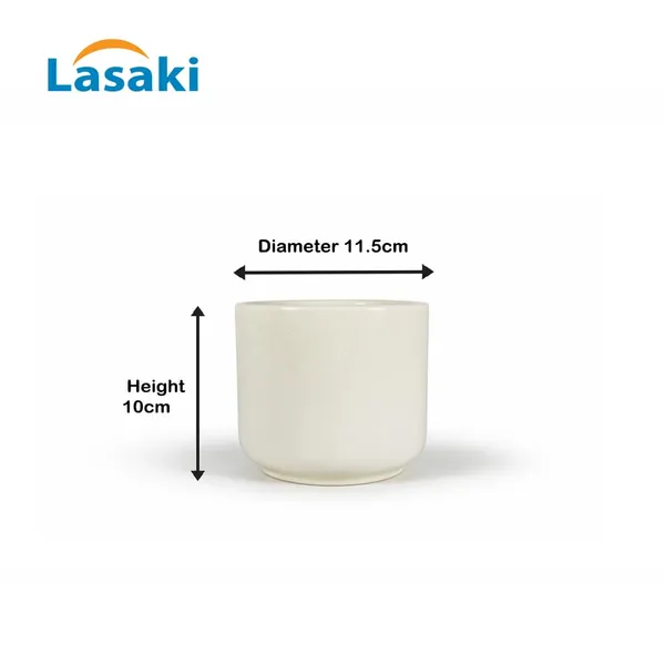Lasaki_Orin_4.5d_ivory_HT25_Ceramic_Pots_for_Indoor_Plants,_Planters,gamla,Outdoor,Balcony,Home,Round,Garden,_Office_Decor,Succulent(H_-_10_X_D_-_11.5_cm)(Plants_not_included)