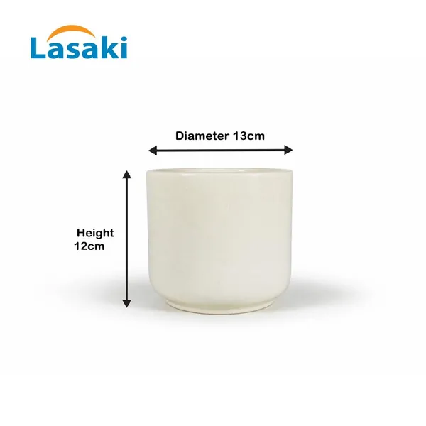 Lasaki_Orin_5d_ivory_HT25_Ceramic_Pots_for_Indoor_Plants,_Planters,gamla,Outdoor,Balcony,Home,Round,Garden,_Office_Decor,Succulent(H_-_11.5_X_D_-_13_cm)(Plants_not_included)