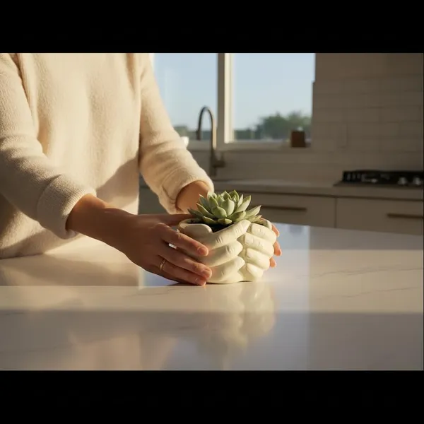 Lasaki_Hand_ivory_HT25_Ceramic_Pots_for_Indoor_Plants,_Planters,gamla,Outdoor,Balcony,Home,Round,Garden,_Office_Decor,Succulent(L_-_19_.5X_W_-_16_X_H_-_10_cm)(Plants_not_included)