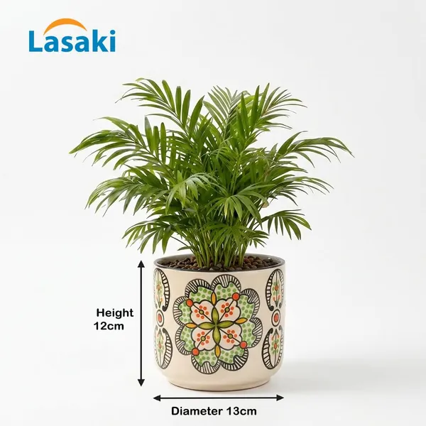 Lasaki_Orin_5d_moroccan_painting_Ceramic_Pots_for_Indoor_Plants,_Planters,gamla,Outdoor,Balcony,Home,Round,Garden,_Office_Decor,Succulent(H_-_11.5_X_D_-_13_cm)(Plants_not_included)